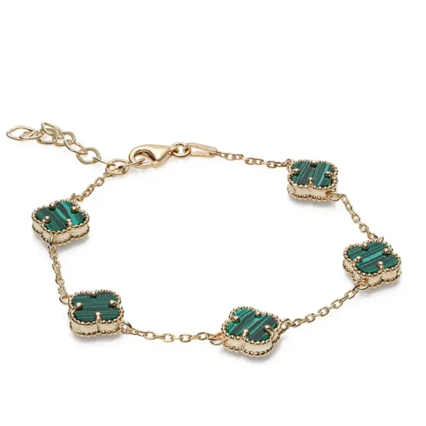 дамска гривна от сребро в златен цвят