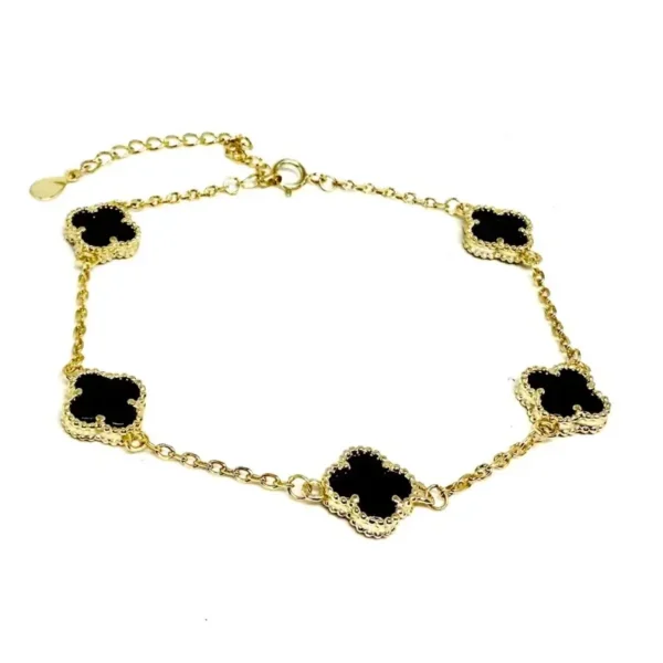 гривна пет детелини в златен цвят